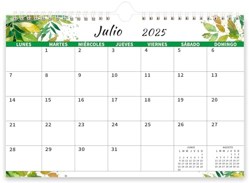 Calendario 2026 Pared Español Calendario Mesa Julio 2025 y Diciembre 2026 Hoja por Dia Escribir Planificador Mensual Personalizado para Familiar Escolar Oficina 31 x 21 cm