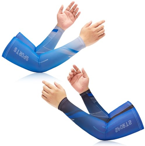 PYEUIFT 2 Stück Ärmelhalter, Unisex Arm Sleeve Sport, UV Schutz, Armlinge Radsport Herren, Volleyball Armschoner, Sleeves, Armstulpen, Arm Sleeve, Unterarmschutz, Armlinge Damen Radsport