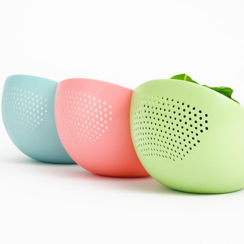 Multi-Purpose Colander & Strainer – Fruit, Vegetable, Rice Washing, Sieve, Filter Basket | Kitchen Cleaning Tools, Gadgets & Accessories (Pink)