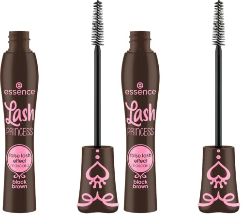 Essence Cosmetics Máscara De Pestañas Con Efecto De Pestañas Artificiales Lash Princess Marrón Negro, Dar Volumen, Efecto Pestañas Artificiales, Definir, Alargar, 12 ml (Paquete de 2)