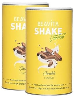 BEAVITA Vitalkost - Geschmack Schokolade - 2x 500g Pulver - feiner Eiweiß-Diät Shake - Mahlzeitenersatz reicht für 9 Shakes - Schoko Flavor - Kalorien sparen - glutenfrei mit 209 kcal pro Shake
