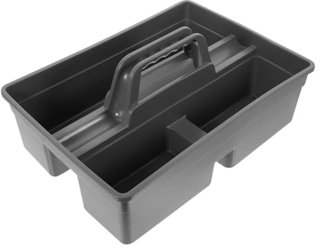 SHINEOFI Portable Cleaning Supplies Storage Box Handle Gray Handheld Cleaning Tool Organizer for Home and Bathroom and Storage