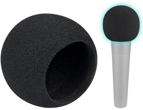 SOULWIT 4Pcs Micrófonos Pop Filter para Shure SM58/SM58 Pro/Beta 58A, Protectora Micrófono Espuma Mic Cubierta Parabrisas - Negro
