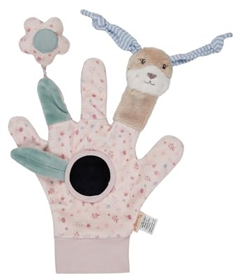 Sterntaler Spielhandschuh Hase Hanni – Baby & Kinder Fingerpuppen Spielzeug mit Rassel, Knisterpapier & Spiegel – Motorikspielzeug zum Greifen & Förderung der Sinne - Mädchen Geschenkidee, bunt