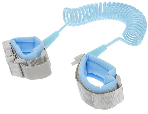 Sicherheitsgurt Blau mit Laufleine für Kleinkinder | Edelstahl, Pu und Pvc, Einfache Ausführung, gegen Verlaufen, für Lernwege und Begleitung