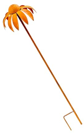 BUBEFSKD Wetterbeständiger Eisen Echinacea Gartendekoration Handgefertigter Rustikaler Blumenstecker Für Die Landschaftsgestaltung Freien Dekorativer Blumen Gartenstecker