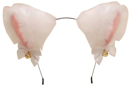 Serrage-tête Bandeau Cheveux Blanc Oreilles de Chat en Peluche | Ambiance Halloween, Bandeau Cheveux Salle de Bain, Bandeaux Fille pour Femmes, Décoration de Bandeau
