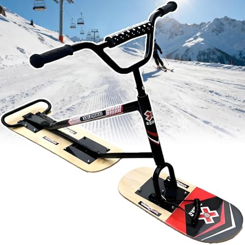 Trineo De Nieve De Alta Resistencia Para Adultos, Patineta/trineo De Nieve Con Rotación De 360°, Estructura Triplemente Reforzada, Moto De Nieve Profesional Para Terrenos Difíciles(Natural)