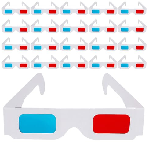Gatuida Occhiali 3D di Carta Rossi e Blu 90 Pezzi Occhiali di Cartone 3D Monouso per Film TV e Home Theater Comodi per Adulti e per Feste e Intrattenimento Domestico