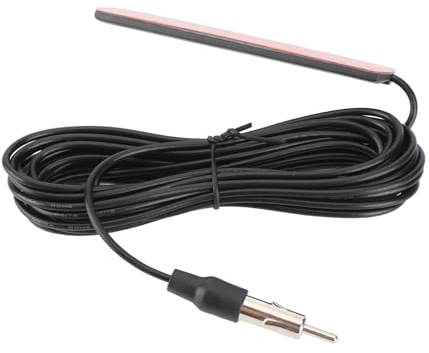 Universal Car FM Radio Antenna Patch Aerial Windscreen Mount 5M Cable High Performance Stable Signal Easy Installation for Most Vehicles Black 11.5 x 2.2 x 0.6cm