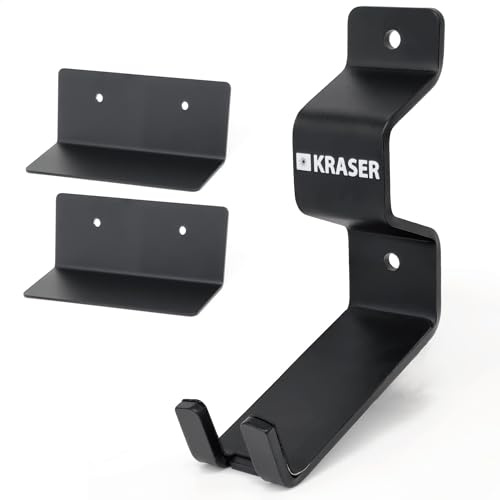 KRASER KR42P Support Velo Mural avec Ancrage Antivol 2en1 | Fixation par Pédale avec Point pour Chaîne | Double Appui Roue, Acier Renforcé 5 mm | Ancrage Mural Compatible Garage Vélo Électrique VTT