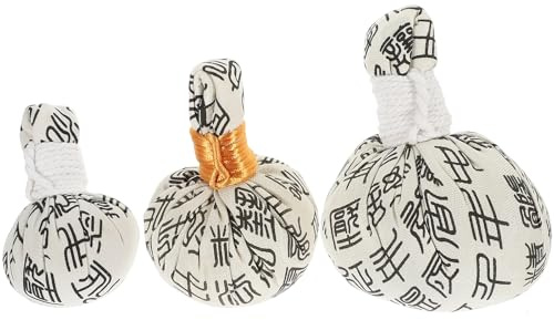 BETOOKY 3pcs Thai Massage Balls Herbal Compress Pouches Made with Pure Chinese Herbs and Non-Woven Fabric to Waist and Shoulder Remove Body Chills for Random Color