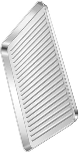MAGICLULU Bandeja para Hornear Gran Capacidad de Acero Inoxidable Reutilizable Color Plata Adecuado para Pasteles y Empanadas en Cocina o Vaporera