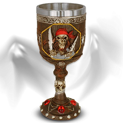 mtb more energy Calice Bounty Hunter - Effet Bois avec crâne d'un Pirate - Flibustiers Fantaisie Caraïbes