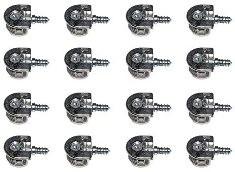 HKB ® 16 Stück Exzenter Verbindungsbeschlag VB 35/16, ø 20 mm, Zinkdruckguss vernickelt, mit Schrauben, Hersteller Hettich, Artikel-Nr. 9130274