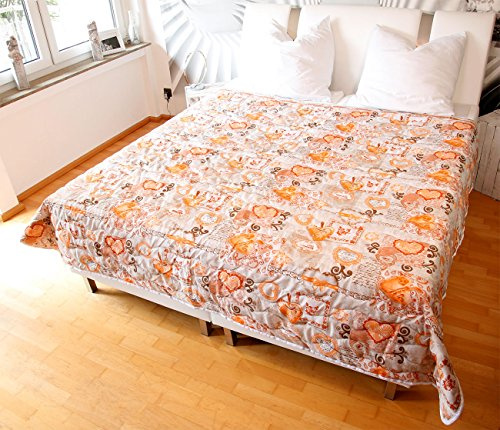 Mediablue Tagesdecke Bettüberwurf Steppdecke Patchwork Flanelle Wendedesign kariert, Bettdecke Stepp Decke Doppelbett unterfüttert und gesteppt, 220x240 cm (Design 16)