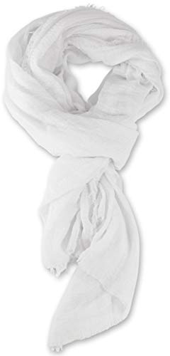 fashionchimp BASIC-Schal für Damen mit weichem Fransensaum, Tuch in leichter Qualität mit Baumwolle, einfarbig