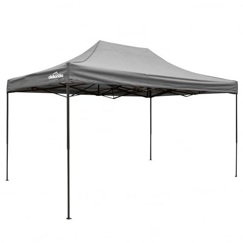 Dellonda Premium 3 x 4.5m Pop-Up Gazebo, Heavy Duty, PVC Coated, Water Resistant - Grey Canopy - DG137