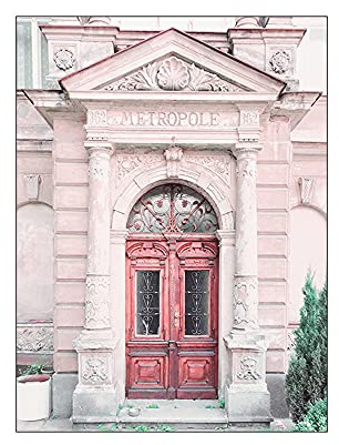 OYFFL Poster Rosa Pfingstrose Blumendruck Malerei Wandbild Moderne Wohnzimmer Dekoration Leinwanddruck Wandkunst Foto Kunst Blume Nordischen Stil (8,40x60cm ohne Rahmen)