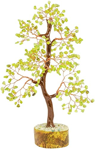 Peridot Crystal Tree for for Positive Energy, Feng Shui, Vastu, Fengshui Money Tree Wealth and Good Luck Office Decor.