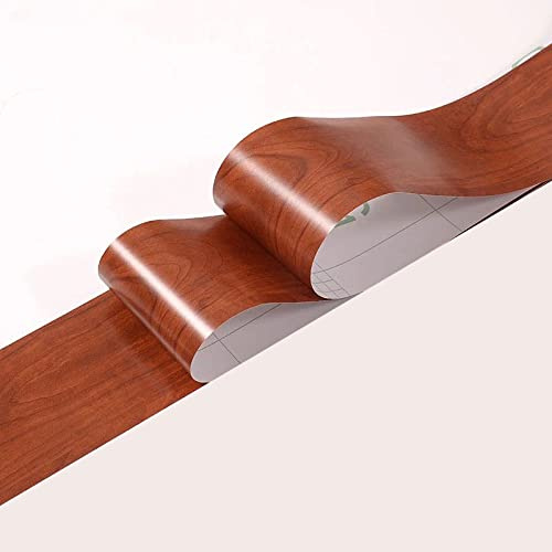 Guest Ruyunlai 8cm X 500cm Tapete PVC Bordüre Selbstklebend Wandbordüre Klebefolie Küche Fensterbank Folie Tapeten Badezimmer Dekoration Bordüren Rote Holzmaserung ölen