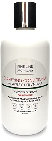 99% Natürliches KLÄRUNG SPÜLUNG - APFELESSIG, KOKOSNUSS, TEEBAUM & EUCALYPTUS - 250 ml von Fine Line Apothecary. Ohne Parabene, Ohne Sulfate, Ohne Silicone. Konzentriert. pH 5.5 fur Empfindliche Haut.