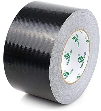 BOMEI PACK 50m x 75mm Panzertape Schwarz wasserfest, extreme Panzerband handreißbar Gaffa Tape, Duct Tape