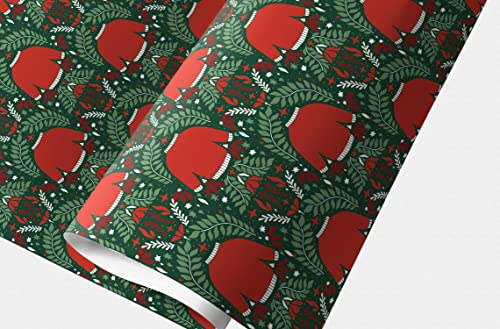 Lustiges Weihnachtspapier Set: Fröhliches Geschenkpapier mit Weihnachts-Pulli Muster Dekorpapier, Musterpapier zum Einpacken von liebevollen Geschenken, grün rot, Format: 32 x 48cm, 4 Bogen