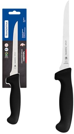 Tramontina Cuchillo Carnicero de Acero Inoxidable Professional Negro NSF 21,5 cm