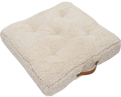 Kare Design Bodenkissen Polar, Weiß, 60x60cm, Sitzkissen für den Boden, Polsterkissen, Kissen, Bezug aus 100% Baumwolle
