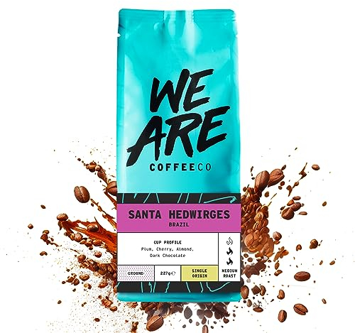 We Are Coffee Co - Brazil - Fazenda Santa Hedwirges - Ground Coffee Espresso 227g | Medium Roast | 100% Arabica | Freshly Roasted in the UK