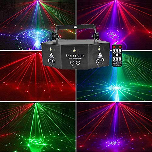 Luz de Discoteca RGB Profesional de 9 Ojos, luz estroboscópica de Escenario con Control Remoto DMX, lámpara de proyector de luz LED para DJ, para Club, KTV, Bar, Boda, Fiesta, cumpleaños,Negro