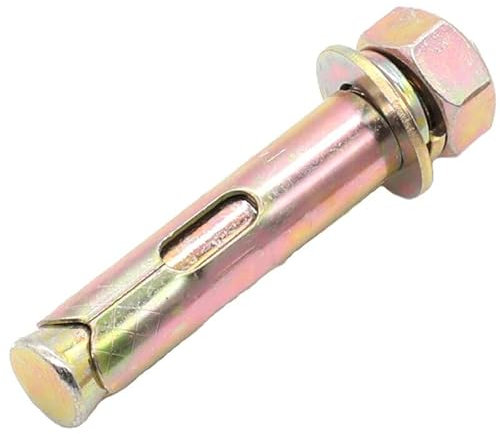 Expansionsbolzen Rawl, Ankerbolzen, M6 M8 M10 M12 M14 Sechskantantrieb Außengewinde, Mutter, Dichtung, Kombinationsbolzen, Nagelbefestigungen, verzinkte Farbe (Abmessungen: M8 x 80 mm (10 Stück))