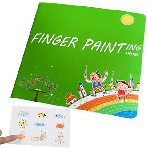 Niktule Lustiges Fingermalset,fingerfarben Kinder ungiftig,fingermalfarben für Kinder ungiftig,Paints Crafts Fingermalset,12/24 Farben Fingerzeichnung Basteln Schlammmalset mit Buch für Kinder