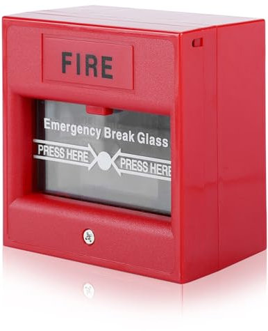Pulsante Manuale di Emergenza, DC 12-36V 2A Stazione di Allarme Antincendio di Emergenza Cablata, Ignifugo Pulsante di Sblocco di Emergenza per Porta di Uscita, Casa, Negozio(Rosso)