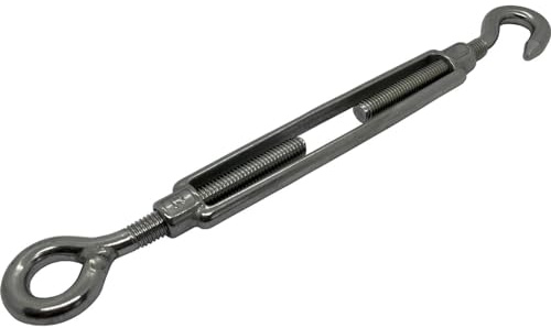 10x Tenditore di corda Occhiello-Gancio Acciaio inossidabile V4A 316 M10 Tenditore Morsetto di protezione