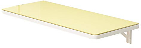 asdchZen Wandklapptisch, Platzsparender Laptop-Wandtisch, Gehärtetes Glas, Für Schlafzimmer, Badezimmer, Küche, Balkon, Waschküche (Gelb L120×B40Cm(L47×B16Zoll))
