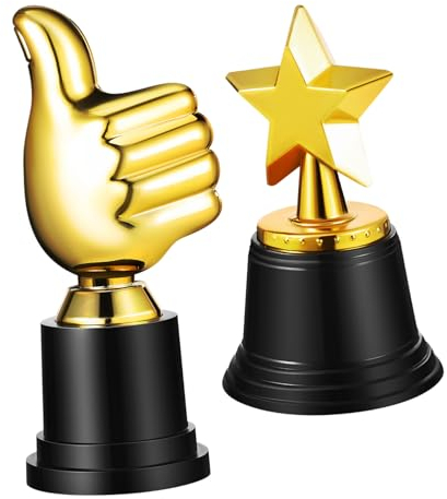 Amosfun 2stücke Daumen Und Sterntrophäe Preis Für Gewinner Belohnungstrophäen Sporttrophäen Partytrophäen Dekorative Trophäen Trophäen Für Feiern