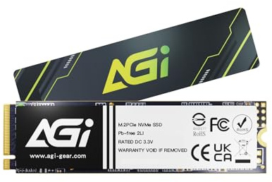 AGI AI298 4TB SSD Interno M.2 NVMe PCIe Gen3x4 2280 per PC Laptop | Velocità di lettura 2400MB/s. Supporto 3D NAND e SLC Cache. Compatibile con laptop e desktop computer
