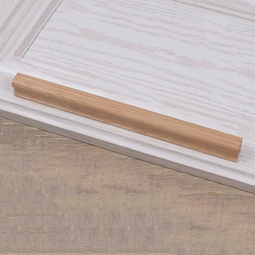 Holzgriffe,Küchenschränke Holz Griffe Möbelgriff Schrankgriff,Holz Moderner Türgriff Schubladengrif,für Schrank,Badezimmer,Kommoden,Schrank,Dekoration,mit Schrauben,1 Stück (Länge 120mm,Eiche)