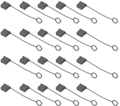 sourcing map 20pcs USB Port Cover Anti Dust Silicone USB Type-A Female Ports Protective Cover Protectors for PC Laptop, Transparent Black
