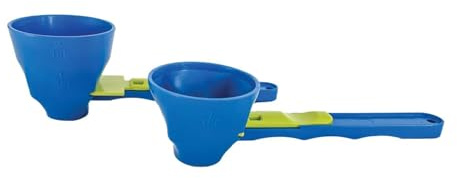 Slide Scoop - Embudo medidor, 2 unidades de proteína en polvo, cuchara medidora que se puede convertir en un embudo con base deslizante, cuchara dosificadora para proteínas en polvo y especias de café