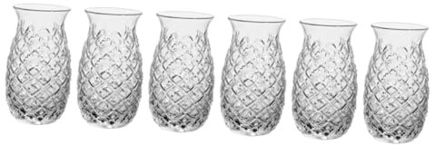 COLLBATH 6 Pièces Verre à Cocktail Tasse à Motif En Verres à Margarita Gobelets Boire Verres Pina Colada Bouteille D'eau Verrerie D'ananas Carafe à Eau De Chevet Transparent Un Verre