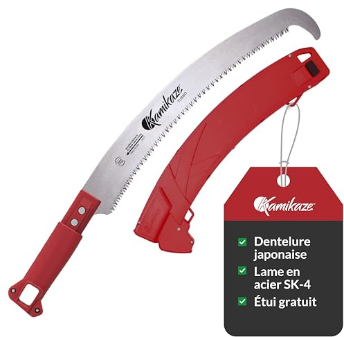 KAMIKAZE Serrucho Multiherramienta MT330BH Corte Japones con Enganche Rápido Pértiga Telescopica. Uso en Altura o como Serrucho Manual. Gancho Superior para Poda de Ramas de madera. Diente Japones