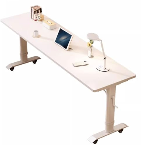 DLYZAYE Betttisch mit 360°-Rollen, mobiler Betttisch, verstellbarer Steh-Arbeitsplatz, Laptopwagen, Überbetttisch, Esstisch, Computertisch, 120 x 40 cm
