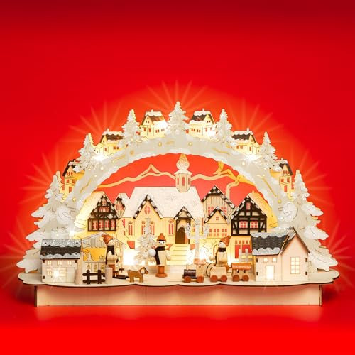 SIKORA LB81 beleuchteter LED Schwibbogen aus Holz