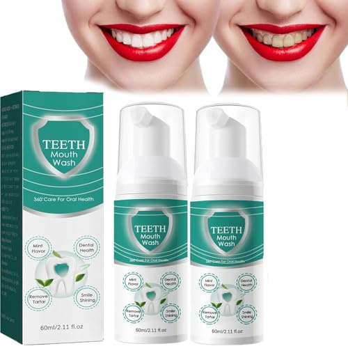 Lot de 2 bains de bouche, meilleur bain de bouche blanchissant les dents, soin à 360° pour la santé des gencives, résout tous les problèmes bucco-dentaires