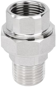 Vernickeltem Verschraubung, 1/2 AG x 1/2 IG Gewindefitting aus Vernickeltem Kupfer, Rohrverschraubung für Wasser, Luft, Sanitär, Industriell