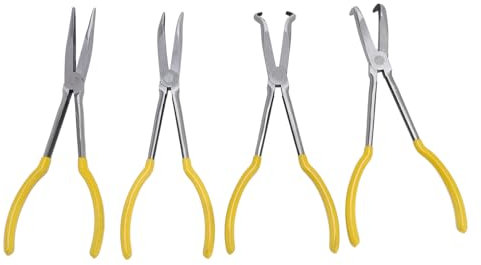 Pinze di Portata di Lunghezza 11 Pollici Impostare Acciaio Al Carbonio Alto 25 ° 45 ° 90 ° Pinza a Naso Piegata di Dritta O Tipo di Tipo con Maniglia Ergonomica per Motocicletta