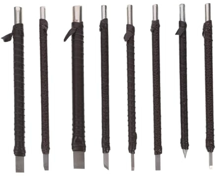 LOLIPPYY Set da 8 Pezzi di Strumenti per Intaglio in Acciaio con Borsa per Conservazione, Resistenti e Impermeabili, per Intaglio del Legno Fai-da-te